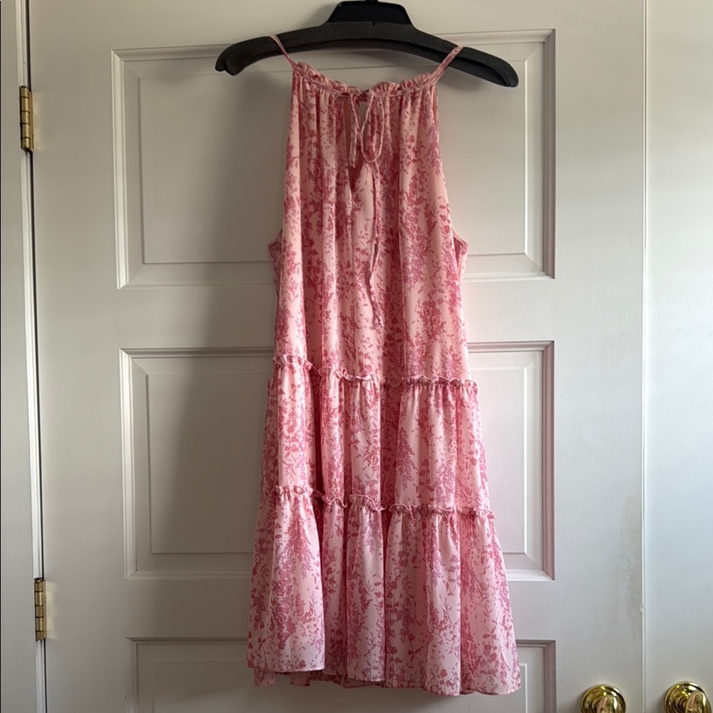 Floral Pink Sleeveless Dress